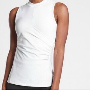 Athleta White Bayview Fitted Tennis Top